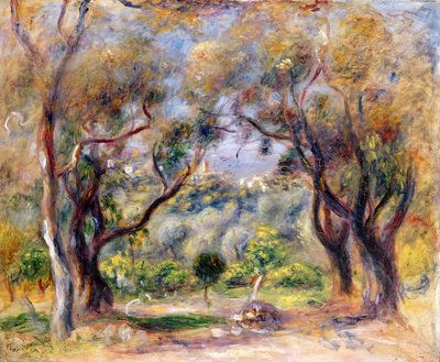 Landschap bij Cagnes door Pierre Auguste Renoir